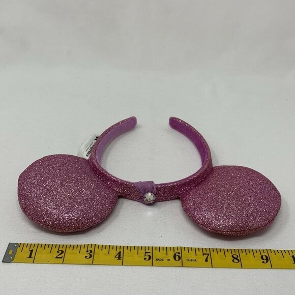 Disney Parks - Pink Glitter Minnie Mouse Headband Ears with Sparkly Gem on on to - Picture 12 of 12